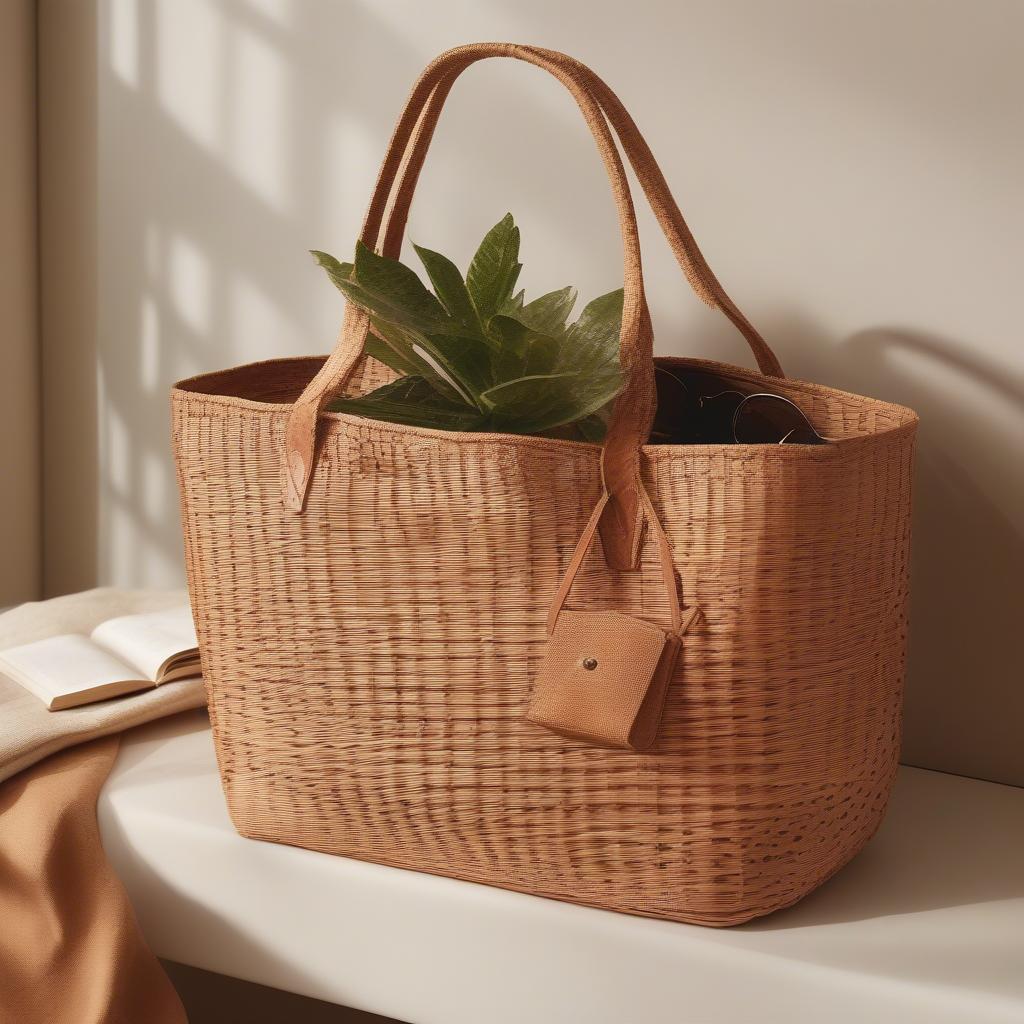 Anthropologie Wicker Tote Bag