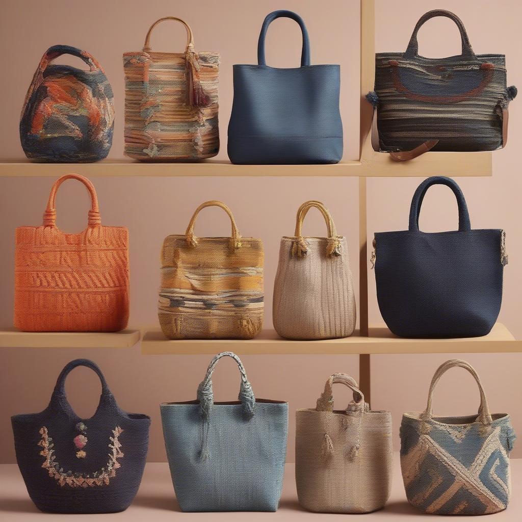 Different Styles of Anthropologie Woven Bags