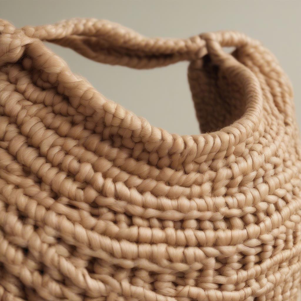 Close-up of an Anthropologie Woven Circle Tote Bag