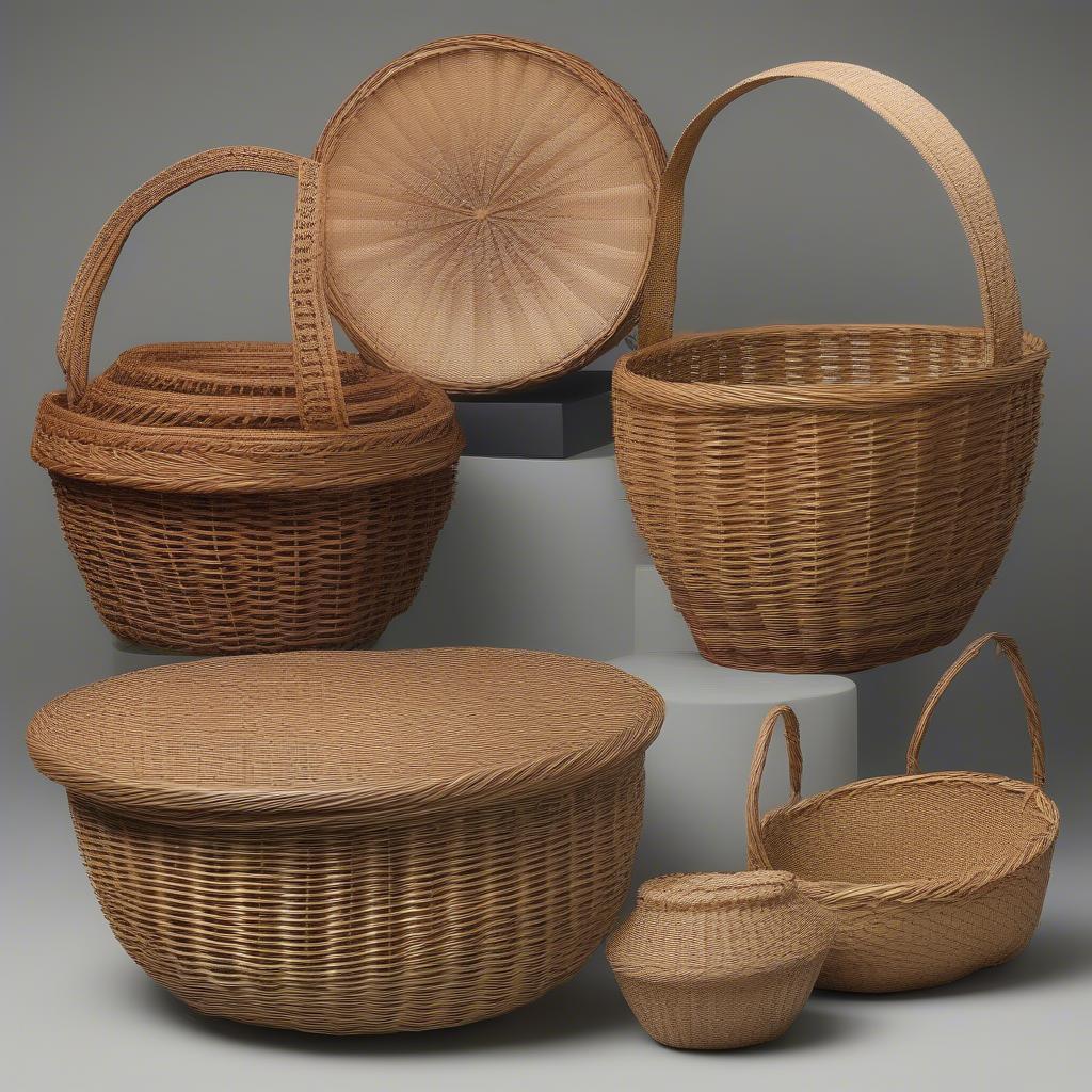 Different variations of the antique basket diamond weave pattern