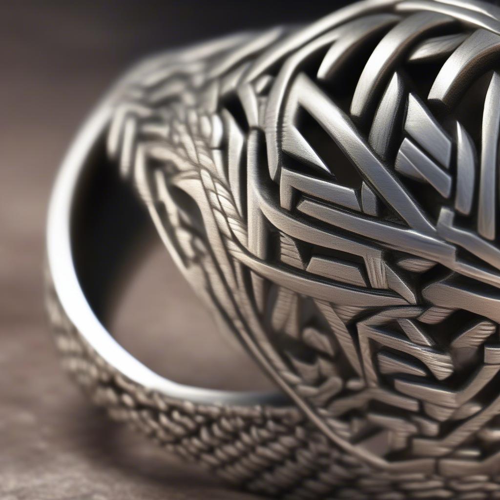 Antique Basket Weave Ring Close-Up