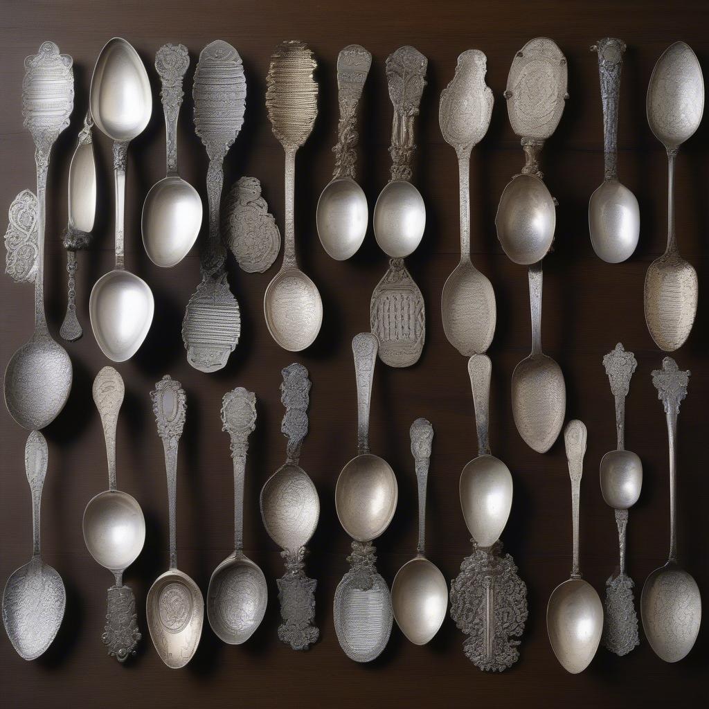 Antique Basket Weave Silverplate Spoons