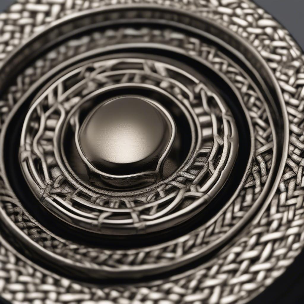 Close-up view of an Armac Basket Weave Ring Pull showcasing its intricate design and craftsmanship.