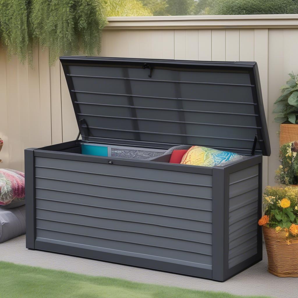 Arrow Shed Spacemaker Deck Box Basket Weave Anthracite Storage Ideas