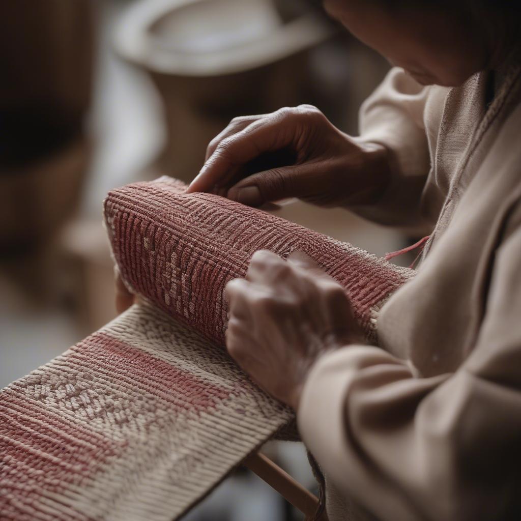 Artisan Hand-Weaving a Valentina Bag