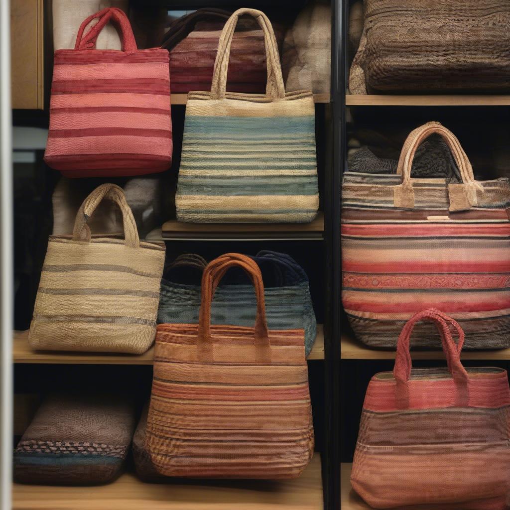 Handcrafted Woven Fabric Bags at a Local Artisan Shop