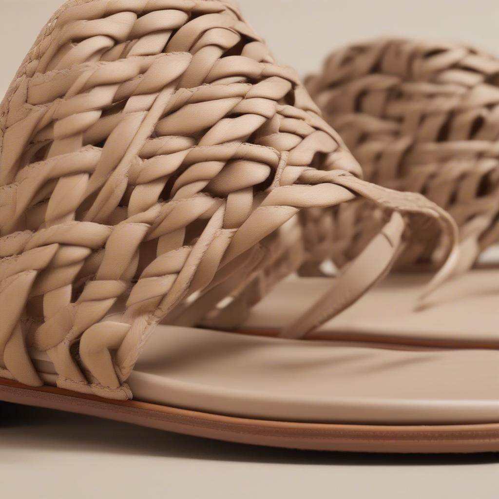 Close-up of Asos Basket Weave Sandals