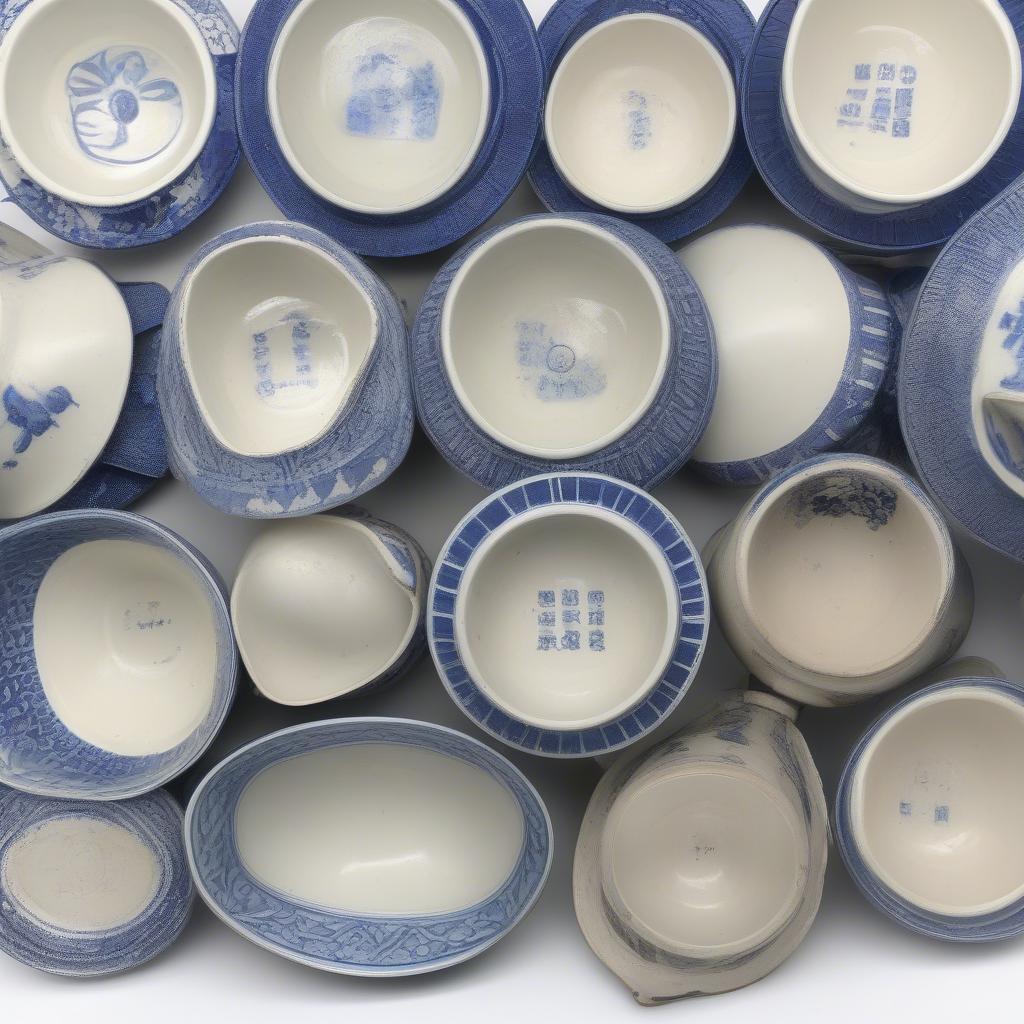 Identifying Authentic Vintage Blue Pedestal Fruit Bowls Through Maker's Marks