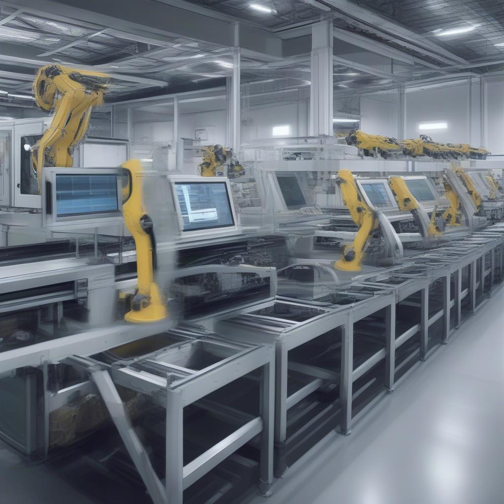 Automated machinery in a non woven bag factory