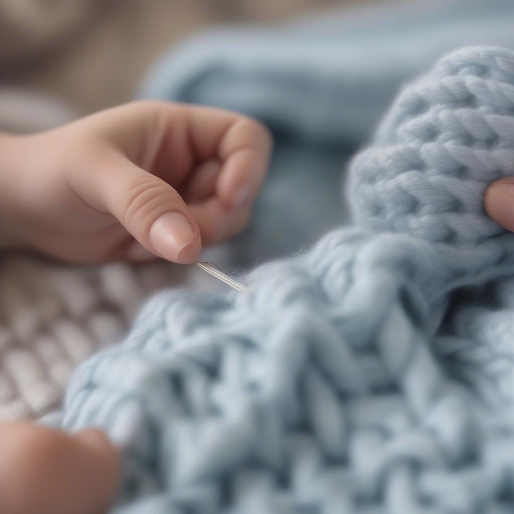 Knitting a Baby Basket Weave Blanket