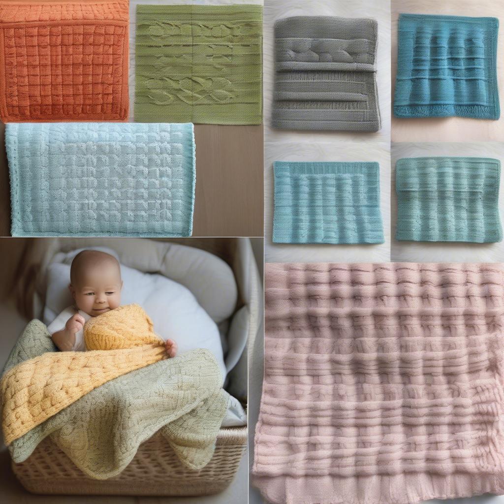 Baby Blanket with Different Basket Weave Stitch Variations