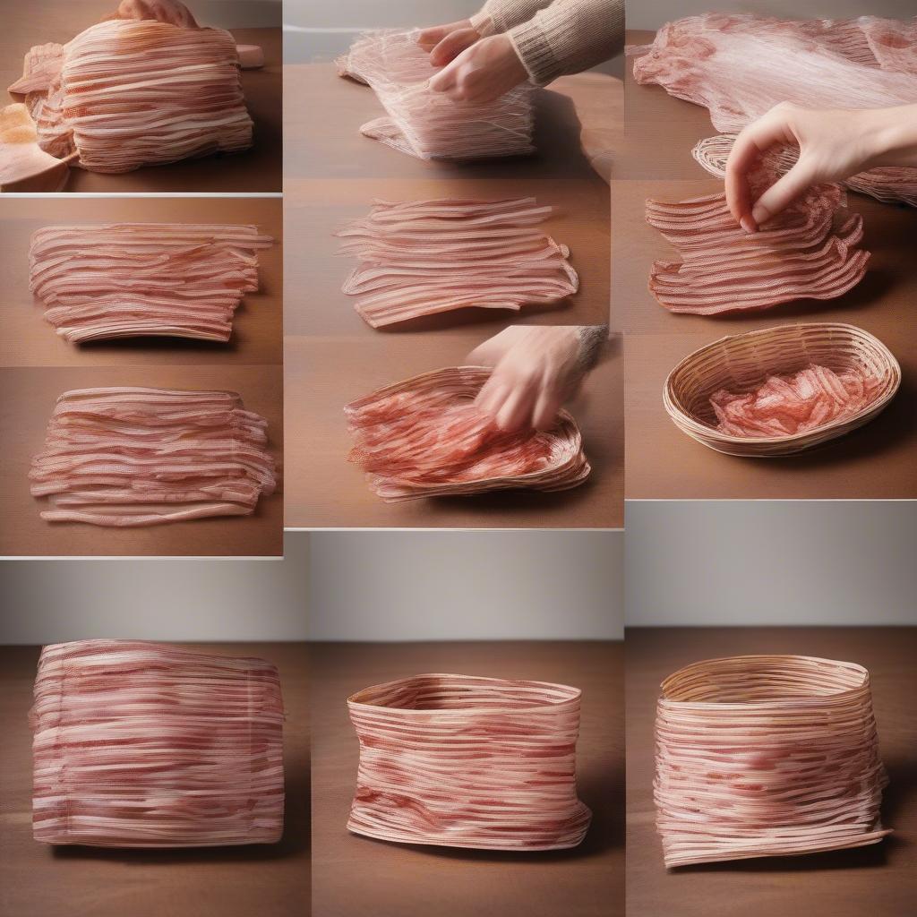 Step-by-Step Bacon Weaving Process