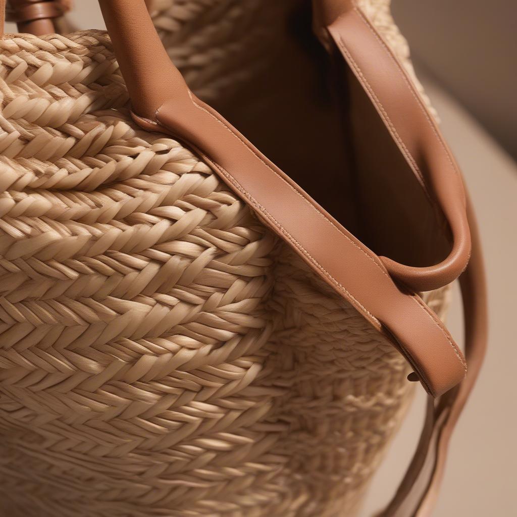 Badgley Mischka Woven Straw Tote Bag