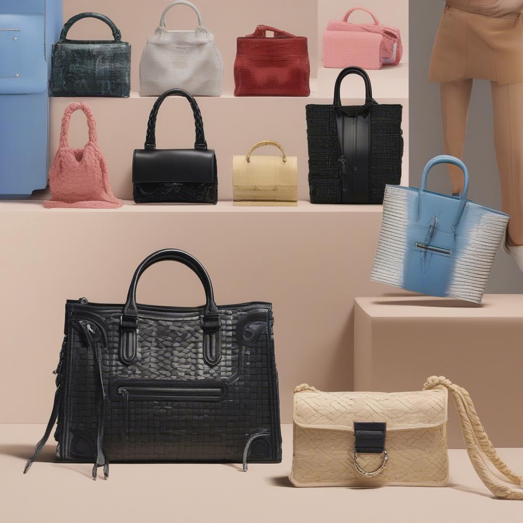 Different Balenciaga Woven Bag Styles