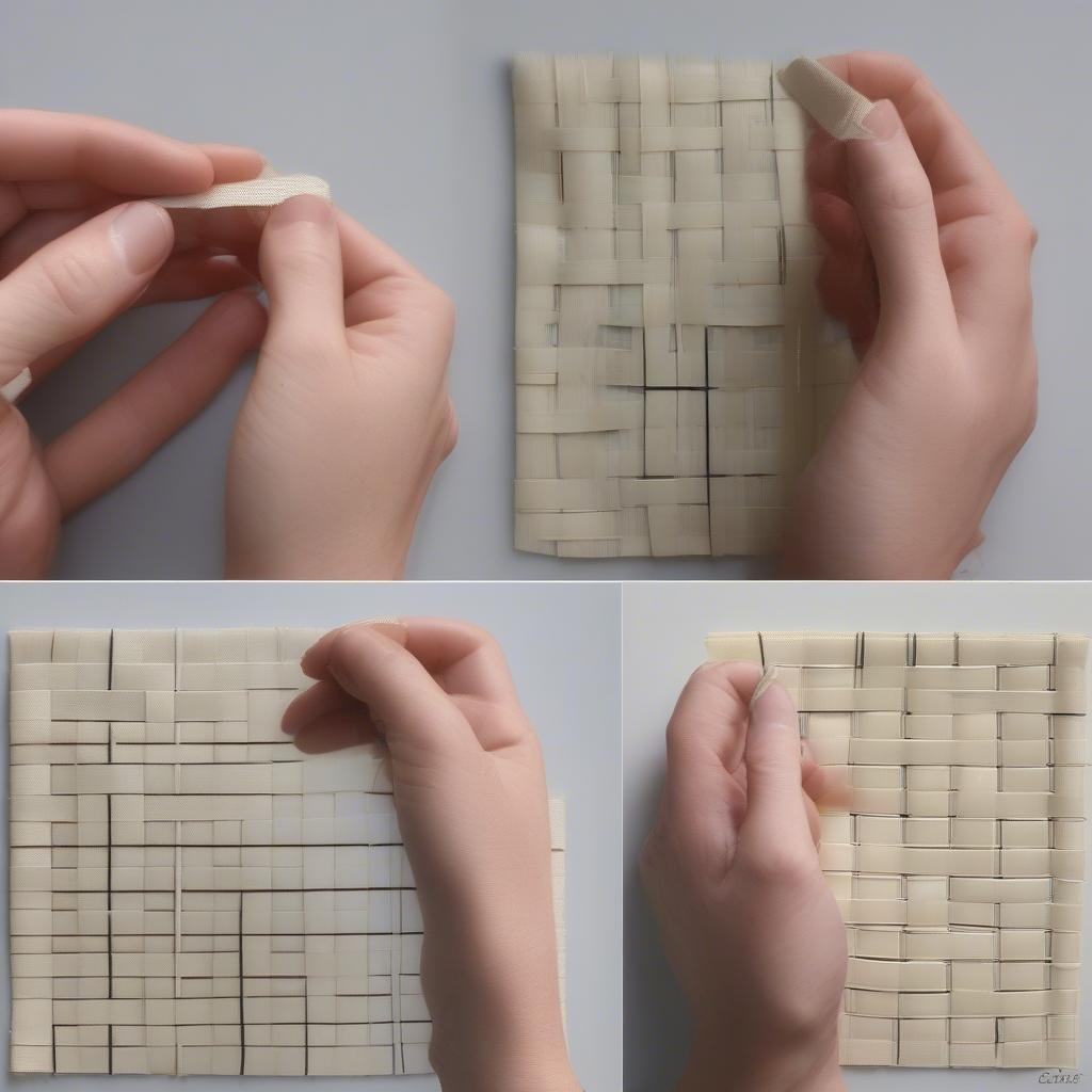 Step-by-step guide to basic open basket weave with tape