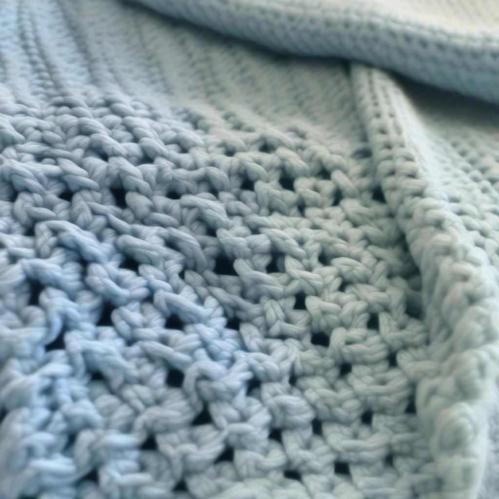 Close-up of a Basket Weave Baby Blanket