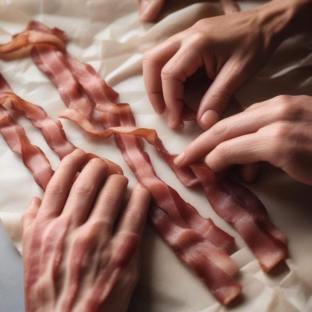 Preparing Basket Weave Bacon