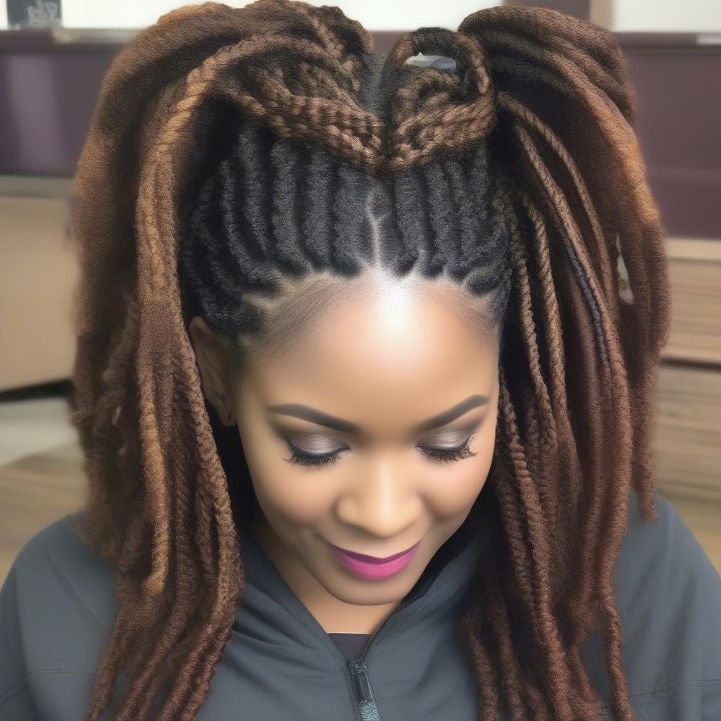 Various Styles of Basket Weave Braid Dreads