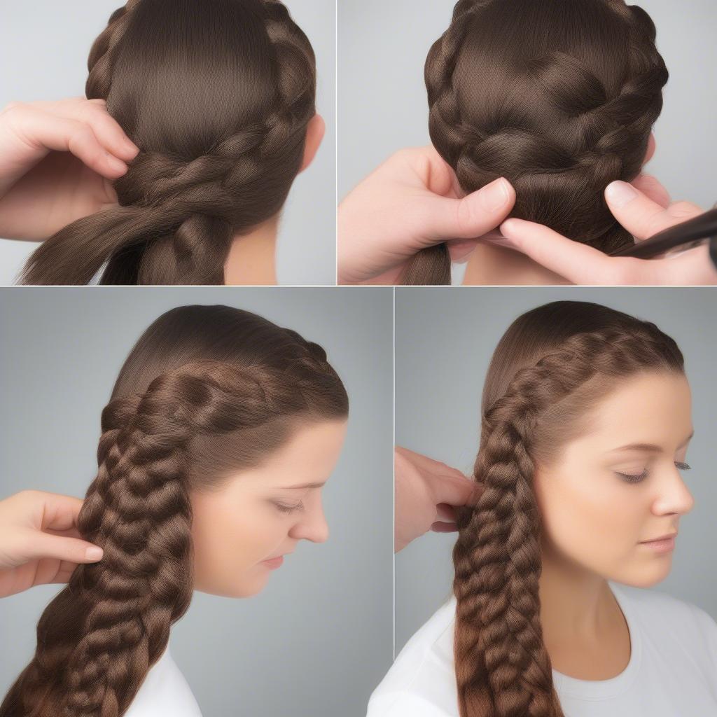 Step-by-step guide on creating the basket weave braid