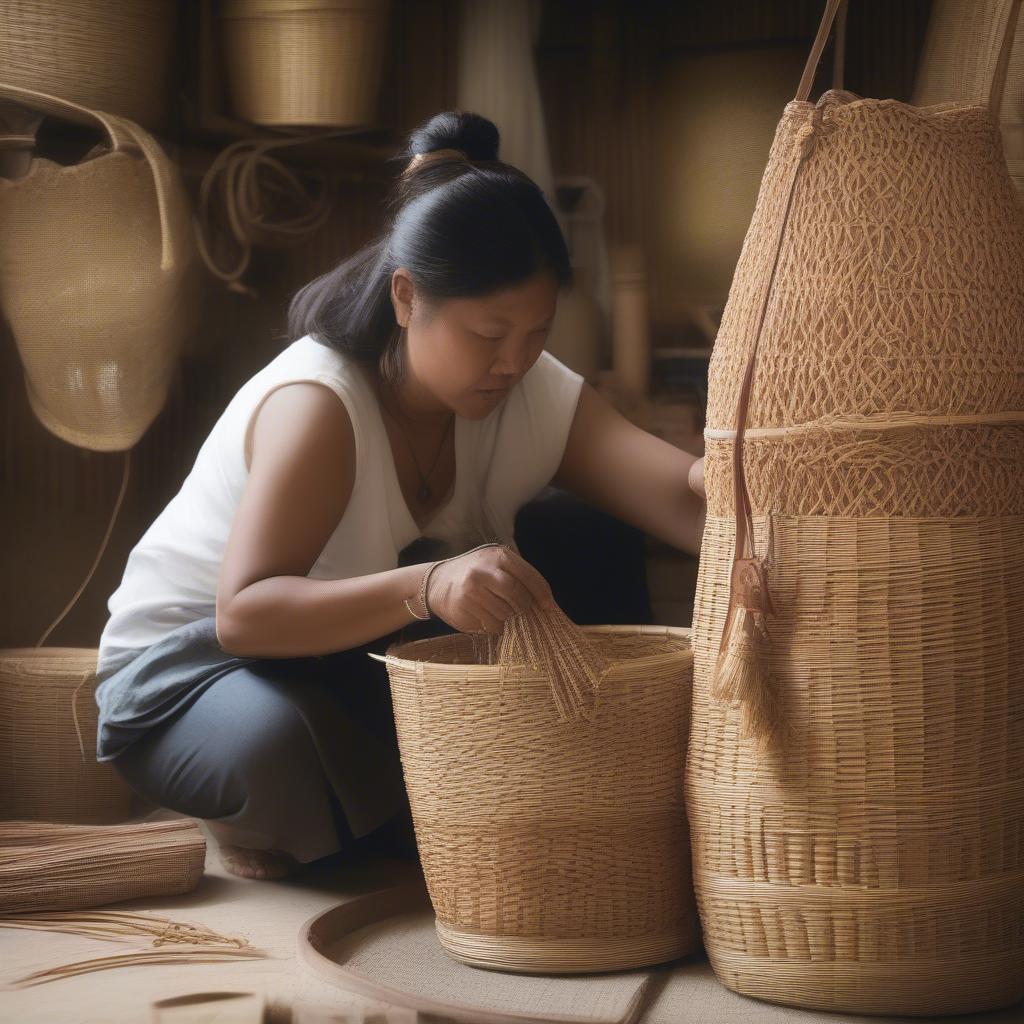 Basket Weave Bucket Bag Manufacturing Process