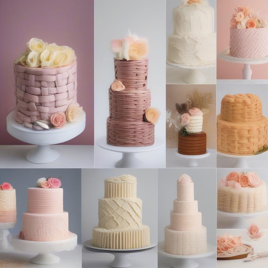 Basket Weave Cake with Different Frosting Types