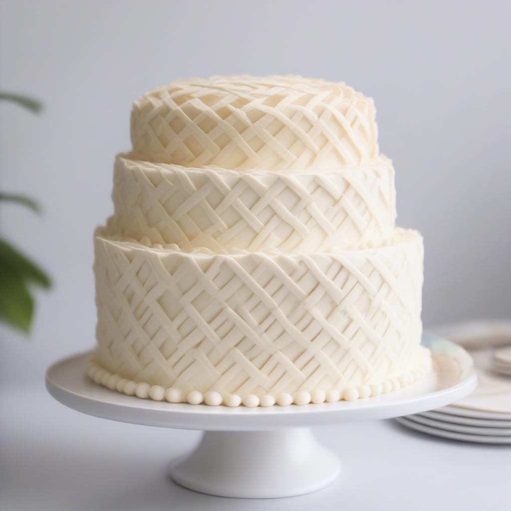 Basket Weave Cake with Buttercream Frosting