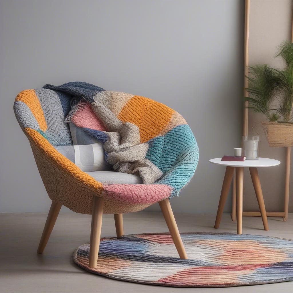 Basket Weave Chair in an Indoor Setting