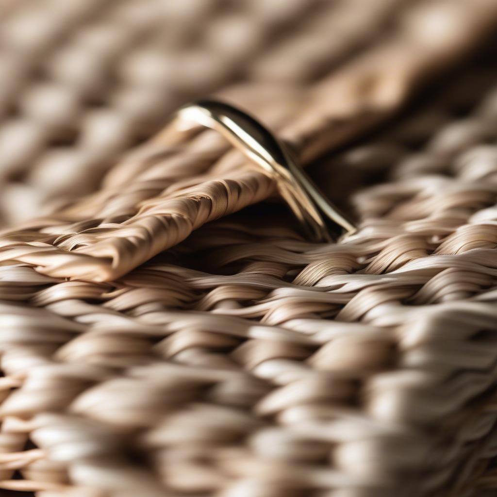 Close-up of a Basket Weave Clutch