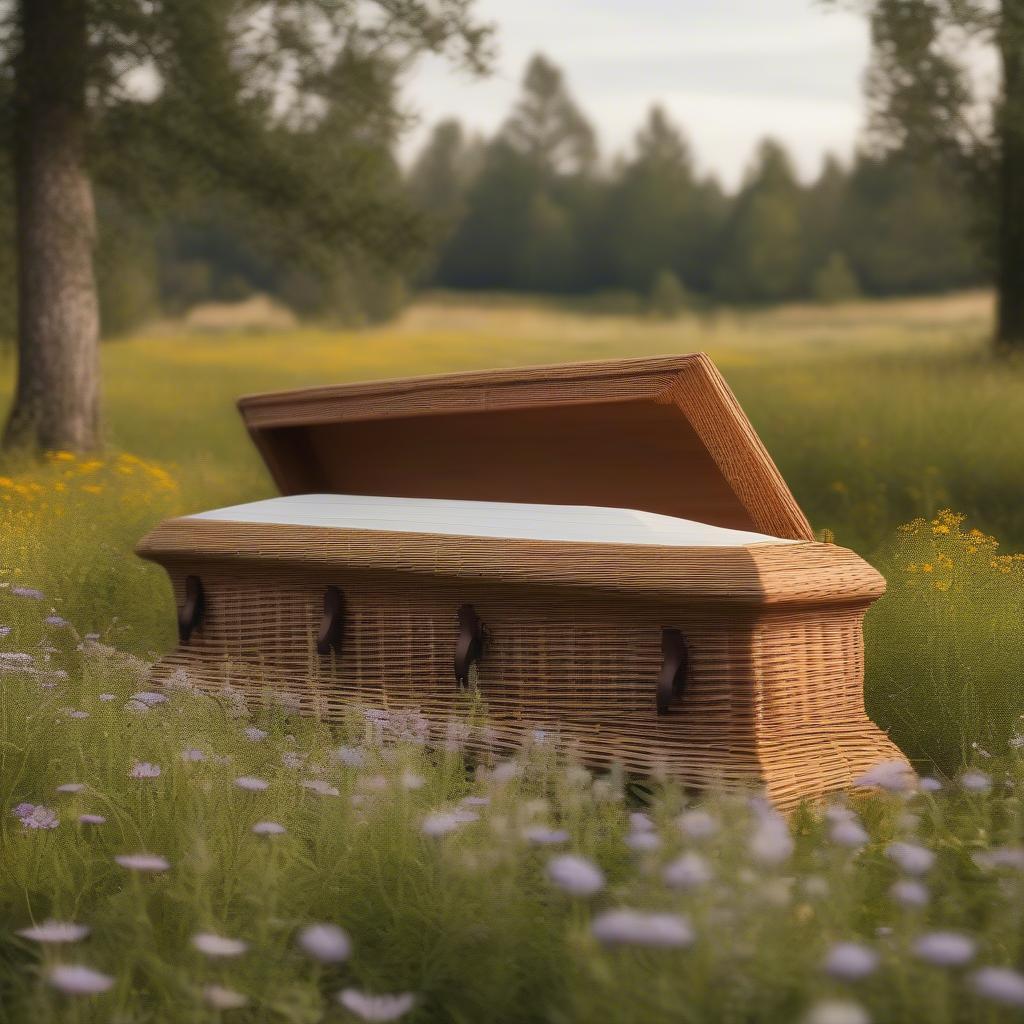 Basket Weave Coffin in a Natural Burial Setting