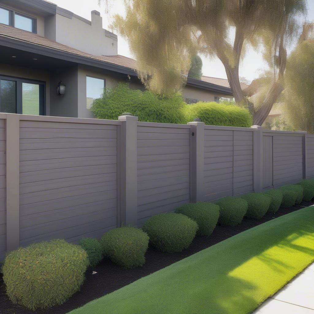 Basket Weave Composite Fence Enhancing a Los Angeles Home