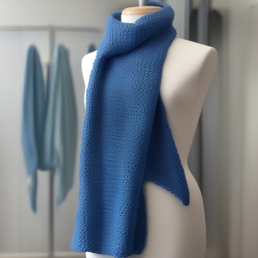 A finished scarf made with the basket weave crochet stitch.