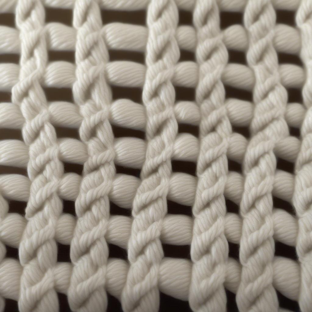 Close-up of the Basket Weave Crochet Stitch