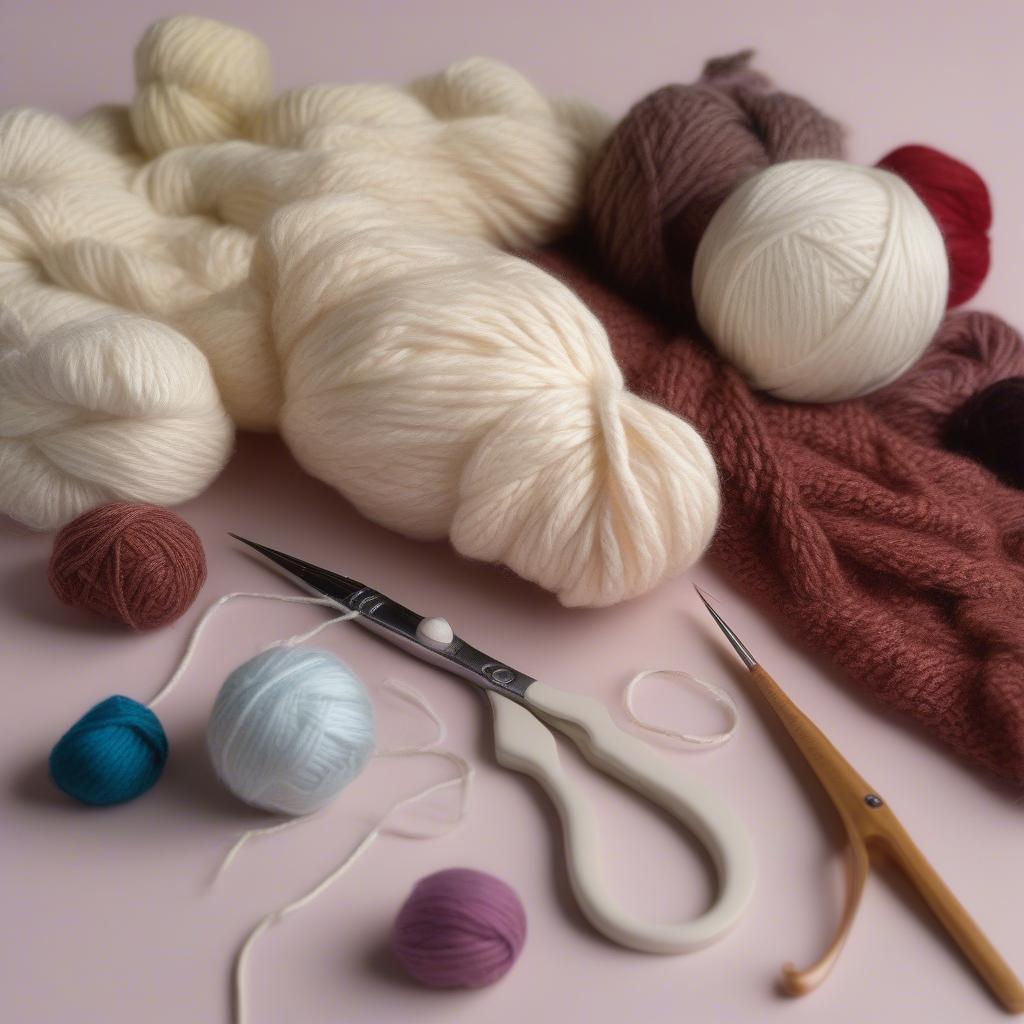 Basket Weave Crochet Supplies: Yarn and Hook