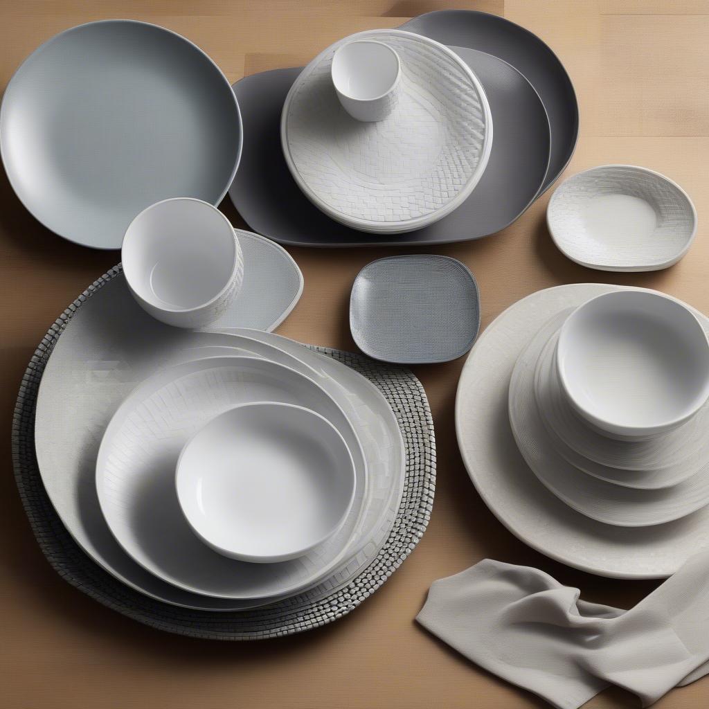 Variety of Basket Weave Dinnerware Sets