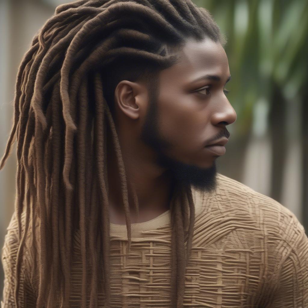 Close-Up of Men's Basket Weave Dreads