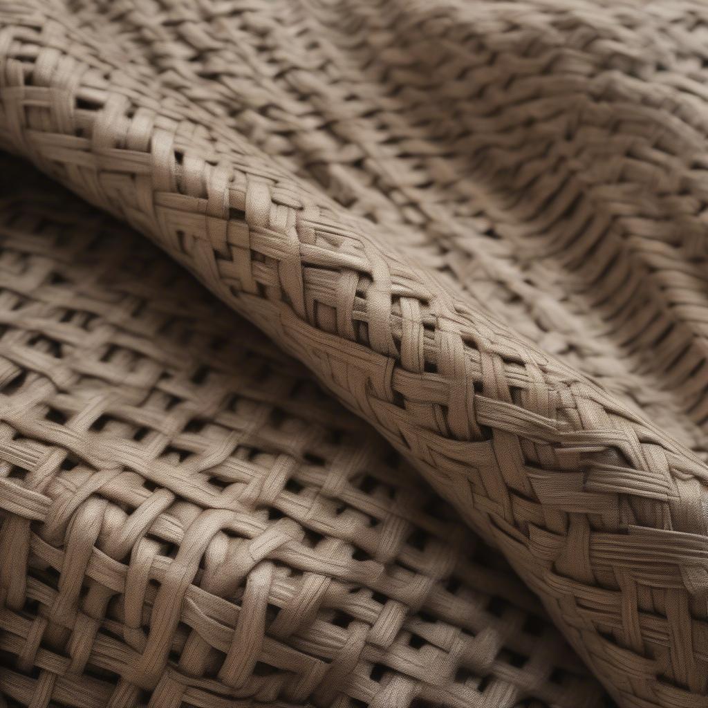 Close-up of the intricate basket weave pattern on a dress