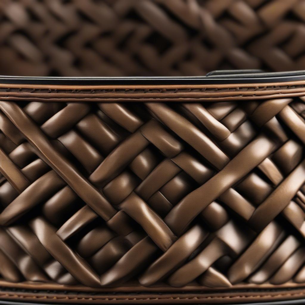 Close-up view of a basket weave duty belt