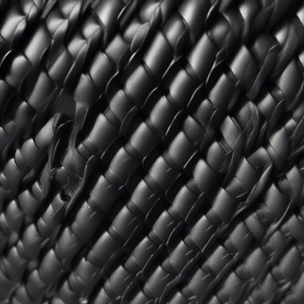 Close-up view of a basket weave duty belt showcasing the intricate woven pattern