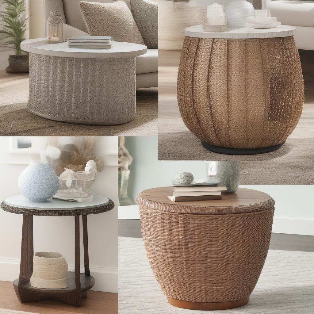 Basket Weave End Table Styles: Bohemian, Coastal, Modern