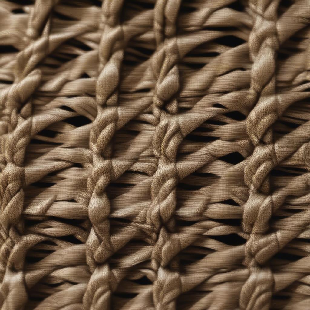 Close-up view of basket weave fabric showing intricate over-under pattern