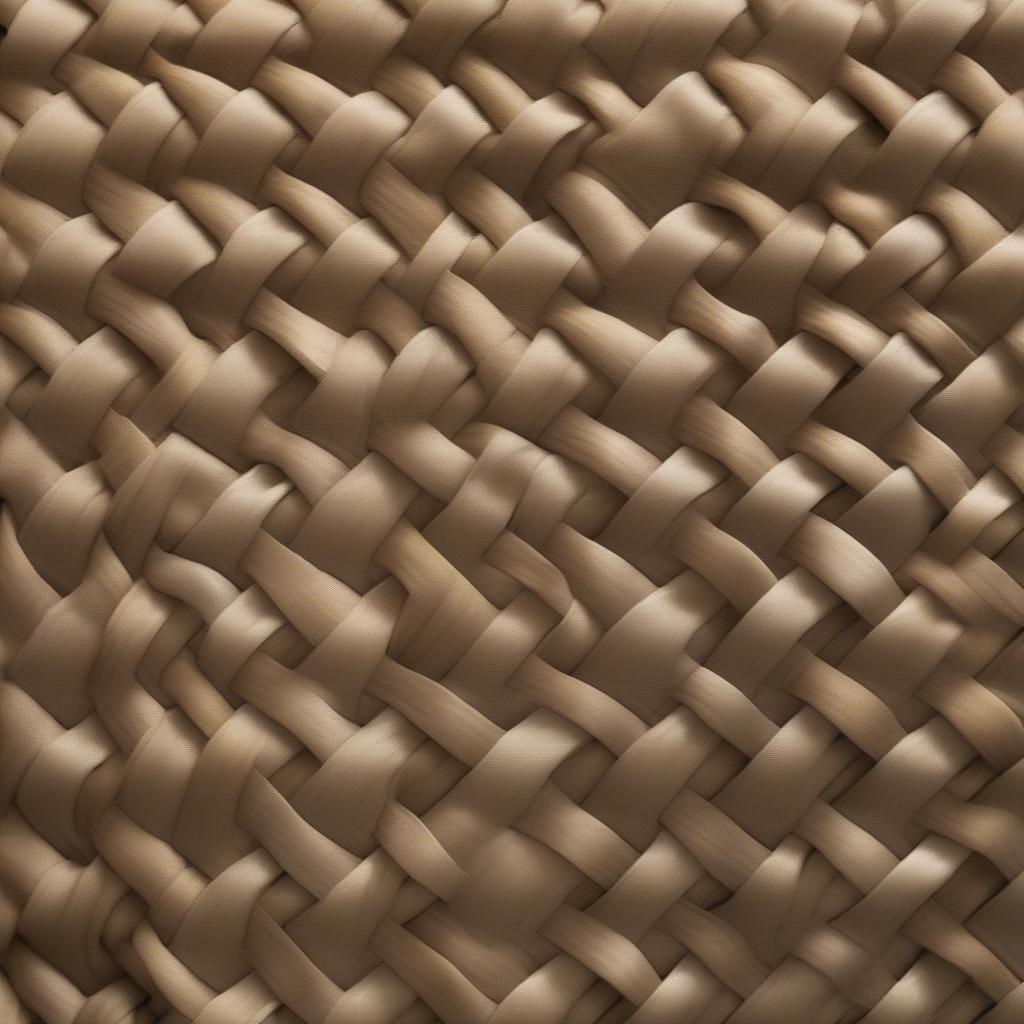 Close-up of a basket weave fabric, showcasing the distinctive woven pattern and texture.