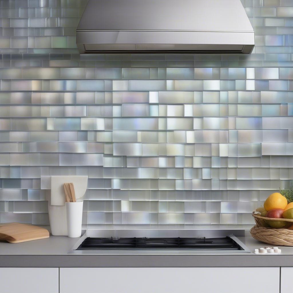 Basket Weave Glass Tile Kitchen Backsplash