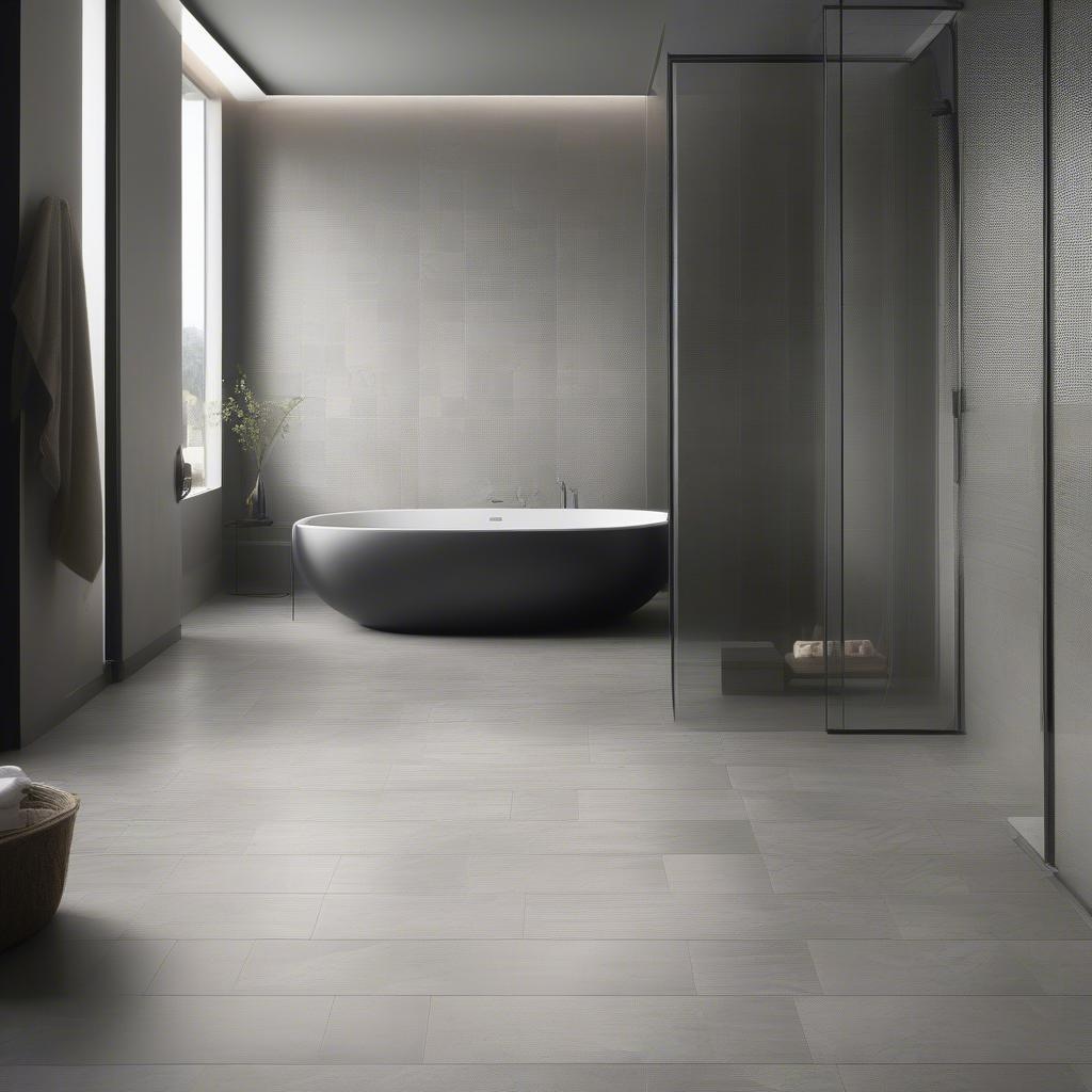 Basket Weave Gray Imperiale Honed Novabell Bathroom Floor Tile