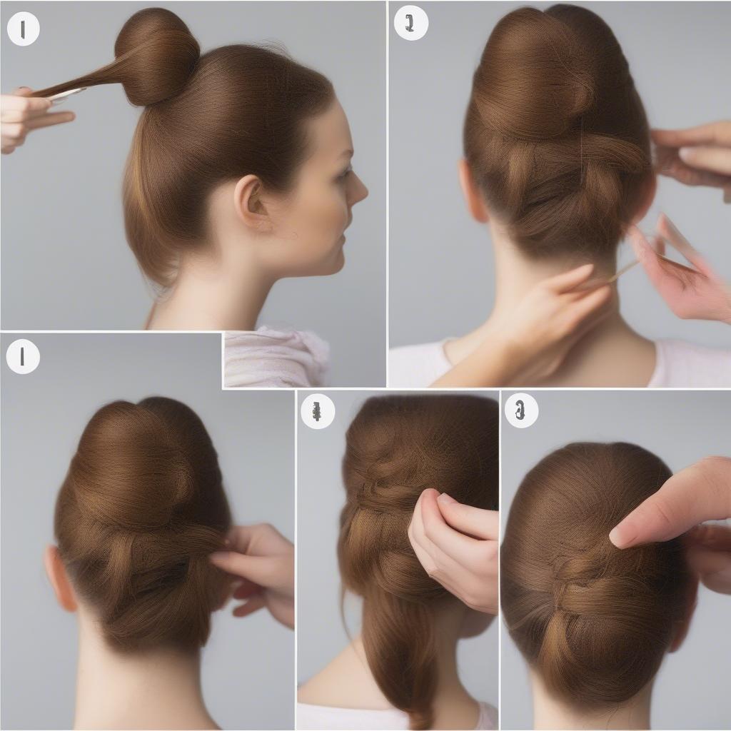 Basket Weave Hair Bun Tutorial Steps