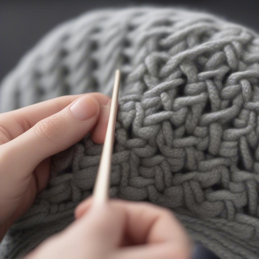 Knitting the Ribbing for a Basket Weave Hat