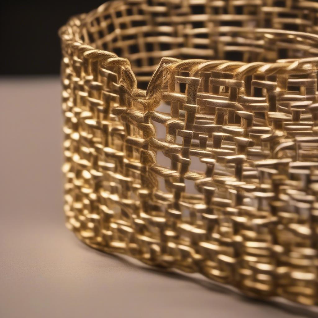 Close-up of Basket Weave Hoop Earrings