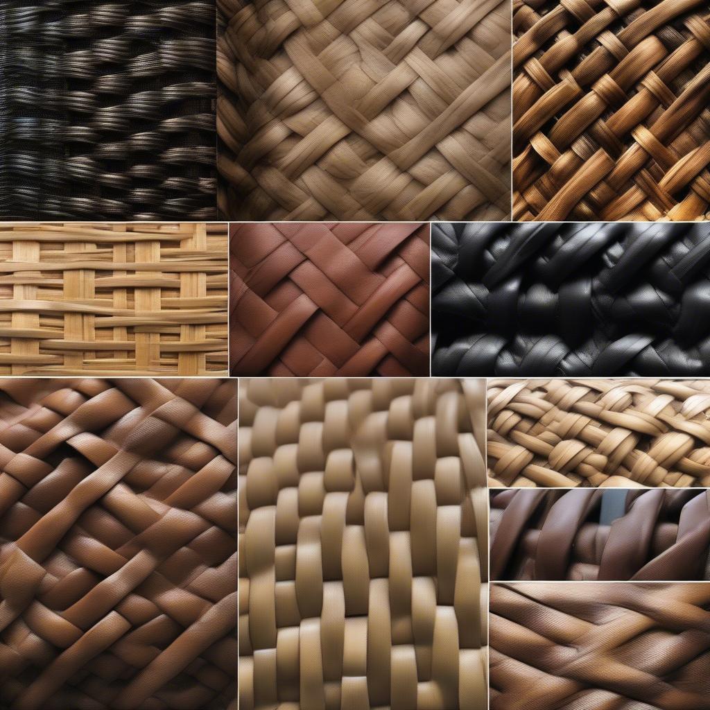 Basket weave appearance in different materials