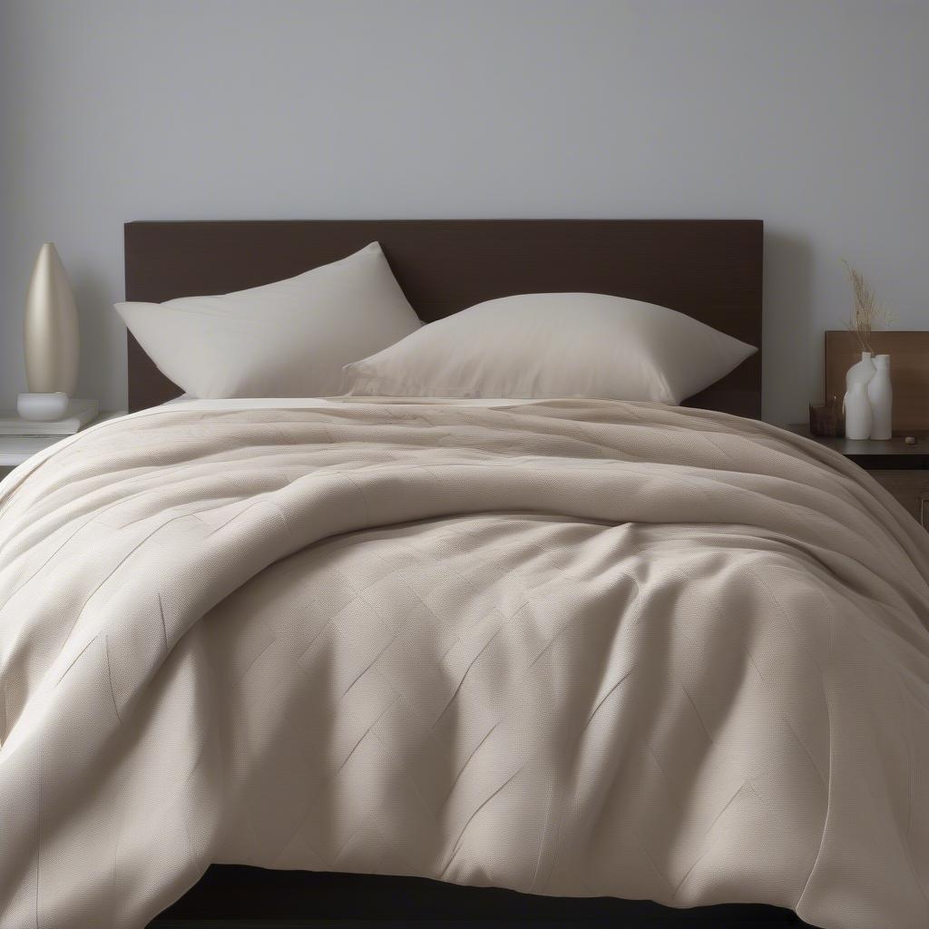 Basket Weave Jersey Comforter Draped on a Bed