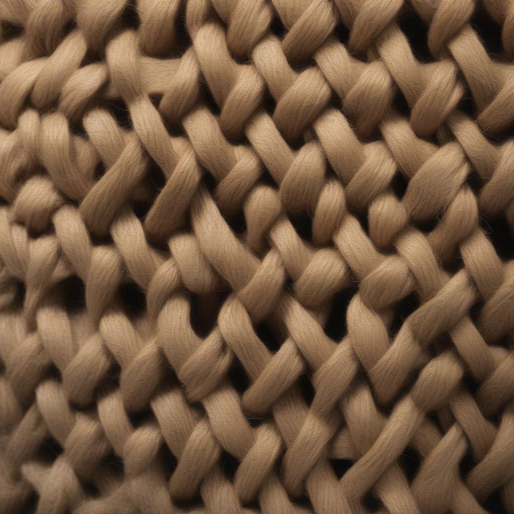 Close-up view of a basket weave jute rug, showcasing the intricate weaving pattern and the natural texture of the jute fibers.