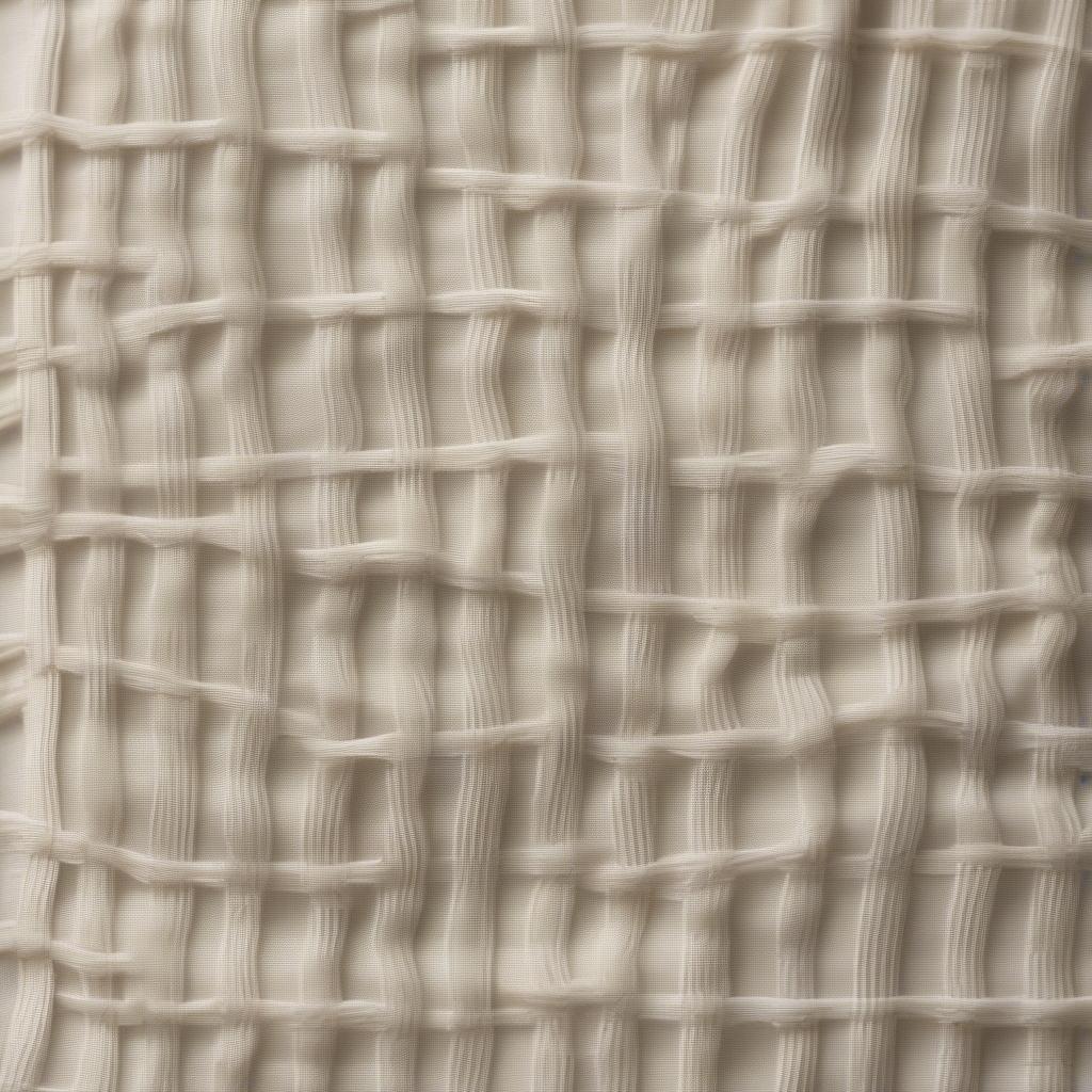 Close-up view of a basket weave patterned kitchen towel